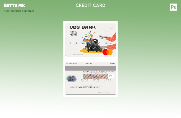 Модерен стил шаблон за мастер картички на UBS Bank на САД